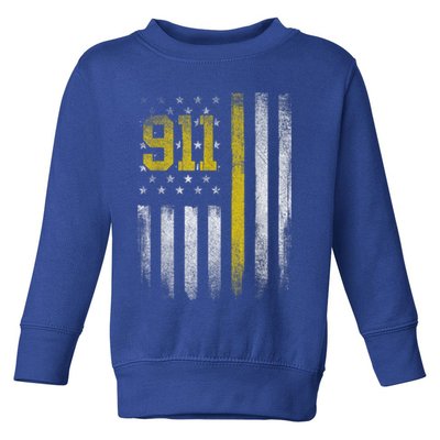 911 Dispatcher Dispatch US Flag Police Emergency Responder Toddler Sweatshirt
