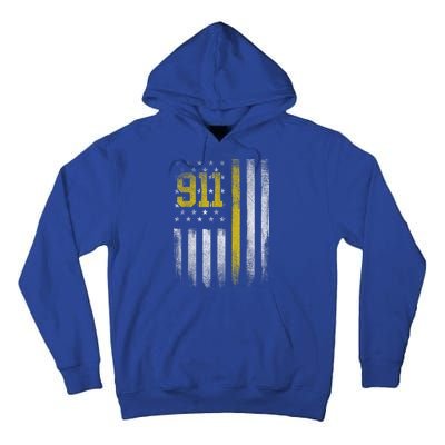 911 Dispatcher Dispatch US Flag Police Emergency Responder Tall Hoodie