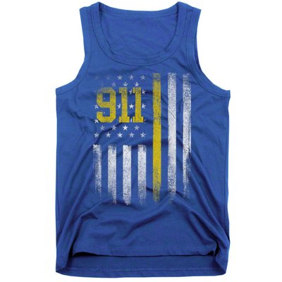 911 Dispatcher Dispatch US Flag Police Emergency Responder Tank Top