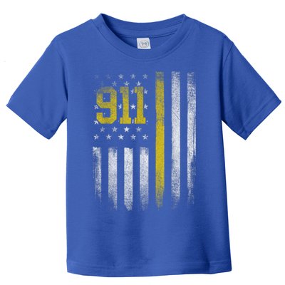 911 Dispatcher Dispatch US Flag Police Emergency Responder Toddler T-Shirt