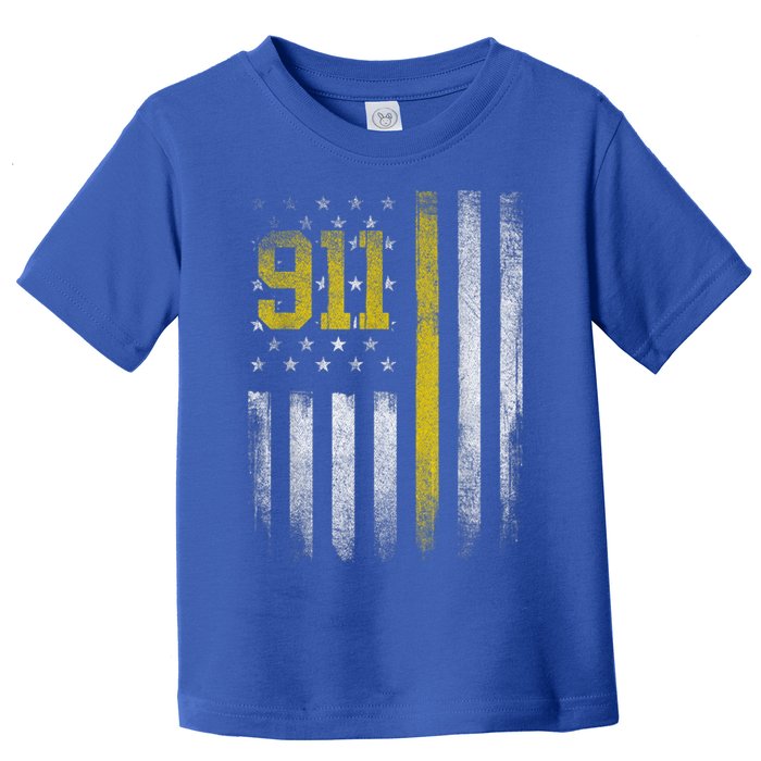 911 Dispatcher Dispatch US Flag Police Emergency Responder Toddler T-Shirt