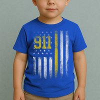 911 Dispatcher Dispatch US Flag Police Emergency Responder Toddler T-Shirt