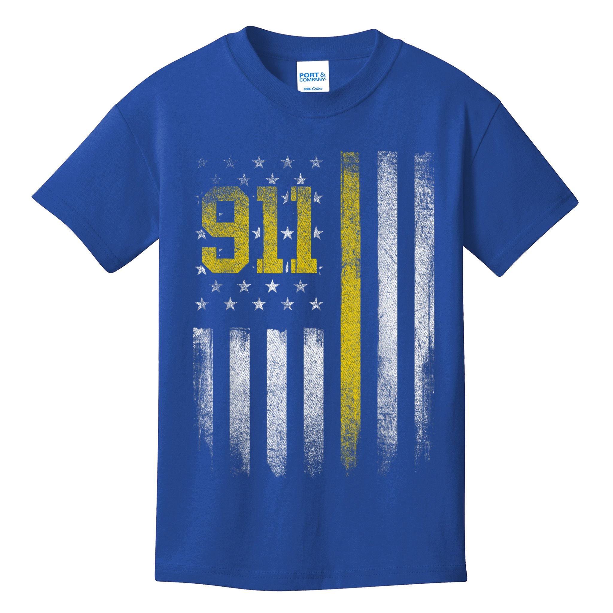 911 Dispatcher Dispatch US Flag Police Emergency Responder Kids T-Shirt