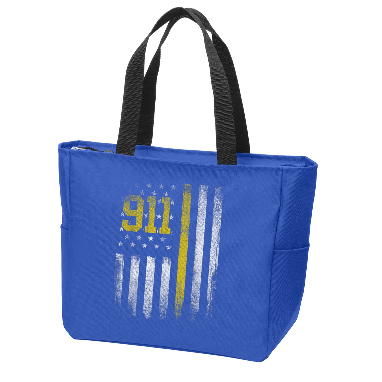 911 Dispatcher Dispatch US Flag Police Emergency Responder Zip Tote Bag