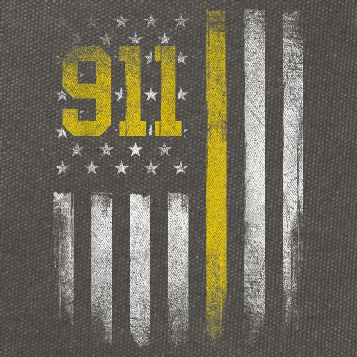 911 Dispatcher Dispatch US Flag Police Emergency Responder Cotton Canvas Backpack