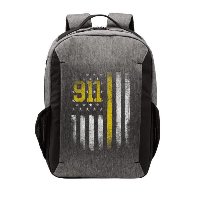 911 Dispatcher Dispatch US Flag Police Emergency Responder Vector Backpack