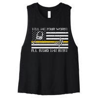 911 Dispatcher Flag Tell Me Your Worst ILl Send The Best Women's Racerback Cropped Tank