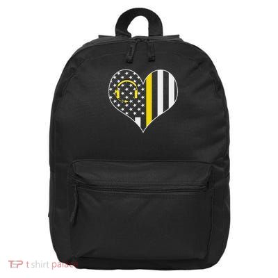 911 Dispatcher Gold Line Usa Flag Emergency Dispatchers Gift 16 in Basic Backpack