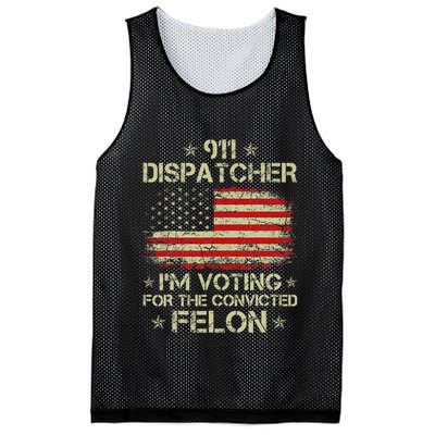 911 Dispatcher IM Voting For The Convicted Felon Funny Mesh Reversible Basketball Jersey Tank