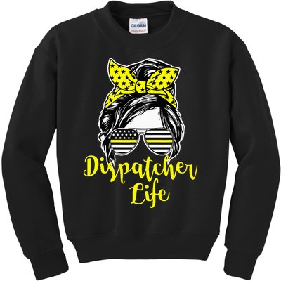 911 Dispatcher Life Female Operator Emergency Kids Sweatshirt