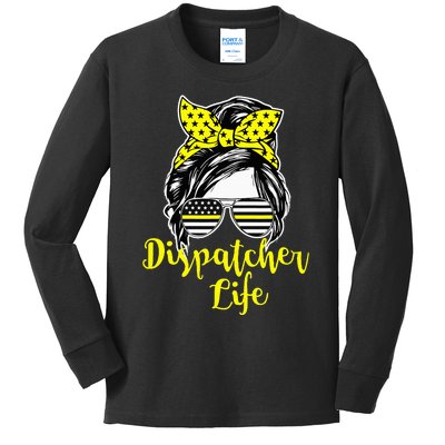 911 Dispatcher Life Female Operator Emergency Kids Long Sleeve Shirt