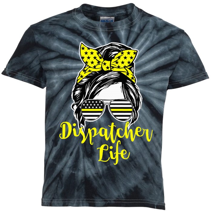 911 Dispatcher Life Female Operator Emergency Kids Tie-Dye T-Shirt