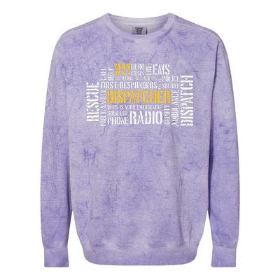 911 Dispatcher Rescue Dispatch EMS Police First Responder Colorblast Crewneck Sweatshirt