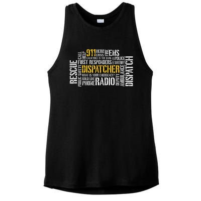 911 Dispatcher Rescue Dispatch EMS Police First Responder Ladies PosiCharge Tri-Blend Wicking Tank