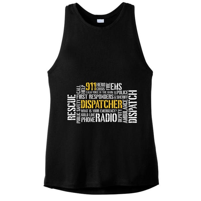 911 Dispatcher Rescue Dispatch EMS Police First Responder Ladies PosiCharge Tri-Blend Wicking Tank