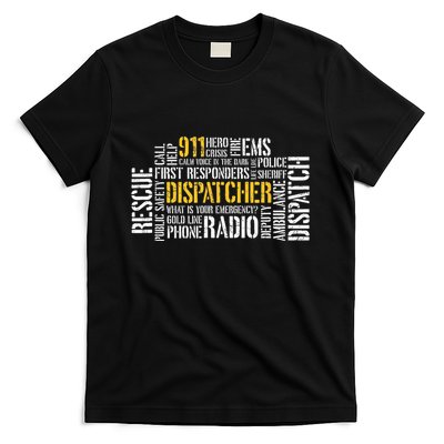 911 Dispatcher Rescue Dispatch EMS Police First Responder T-Shirt