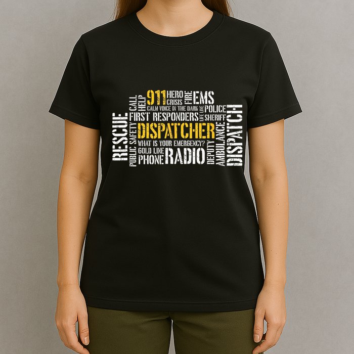 911 Dispatcher Rescue Dispatch EMS Police First Responder T-Shirt