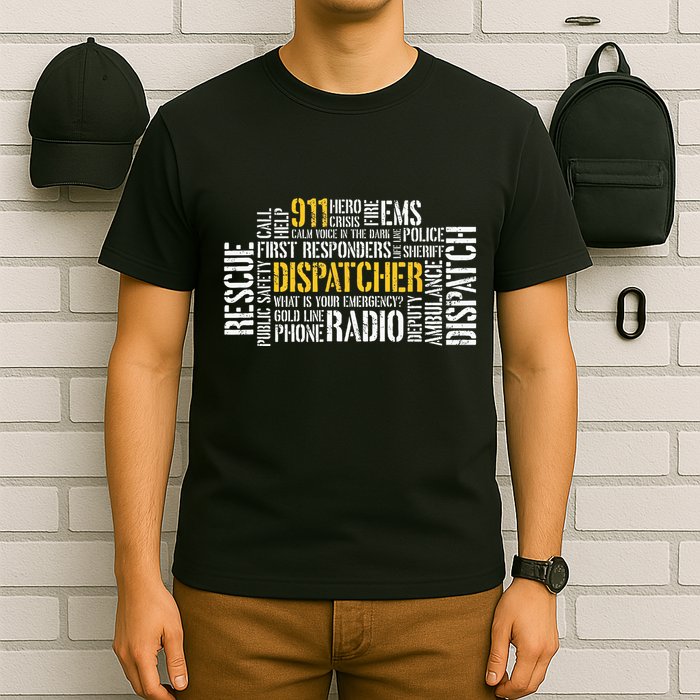 911 Dispatcher Rescue Dispatch EMS Police First Responder T-Shirt