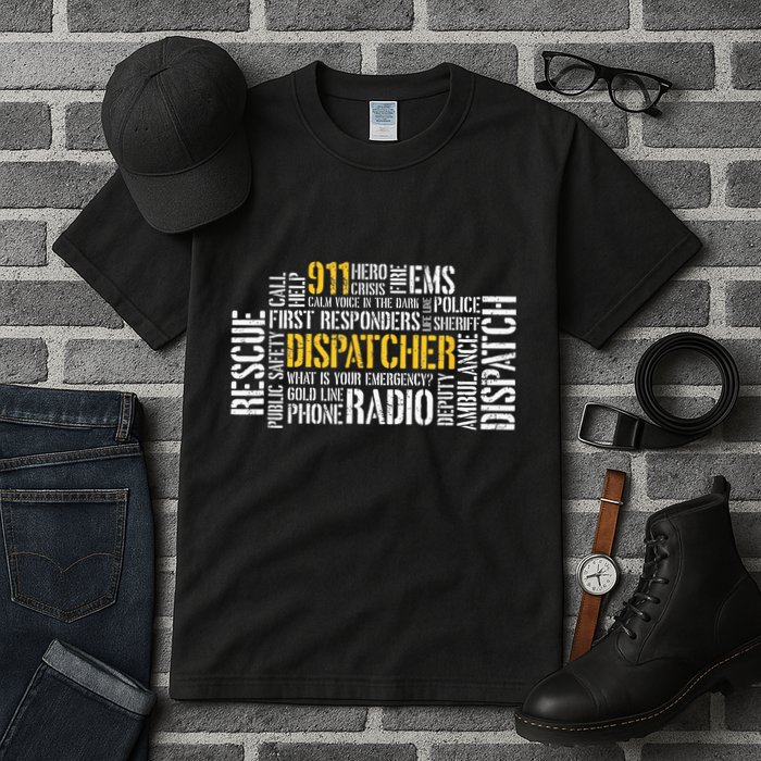 911 Dispatcher Rescue Dispatch EMS Police First Responder Tall T-Shirt