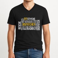 911 Dispatcher Rescue Dispatch EMS Police First Responder V-Neck T-Shirt
