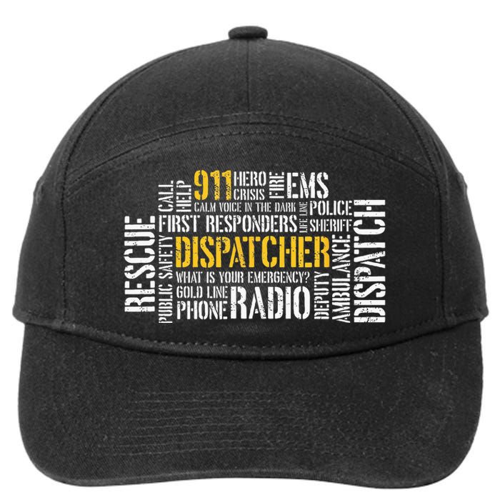 911 Dispatcher Rescue Dispatch EMS Police First Responder 7-Panel Snapback Hat