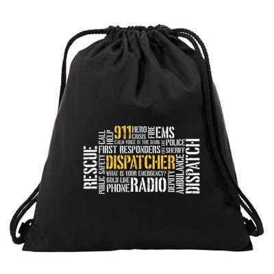 911 Dispatcher Rescue Dispatch EMS Police First Responder Drawstring Bag