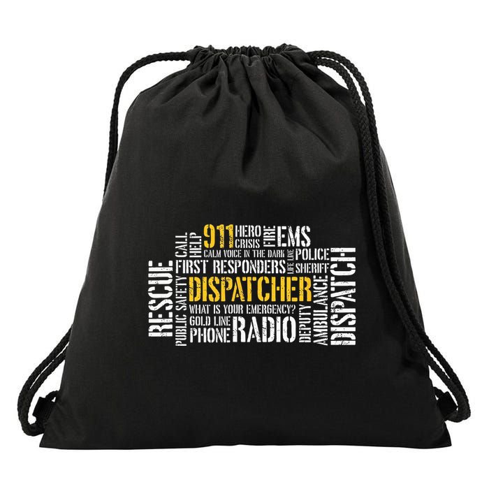 911 Dispatcher Rescue Dispatch EMS Police First Responder Drawstring Bag