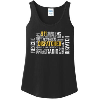 911 Dispatcher Rescue Dispatch EMS Police First Responder Ladies Essential Tank