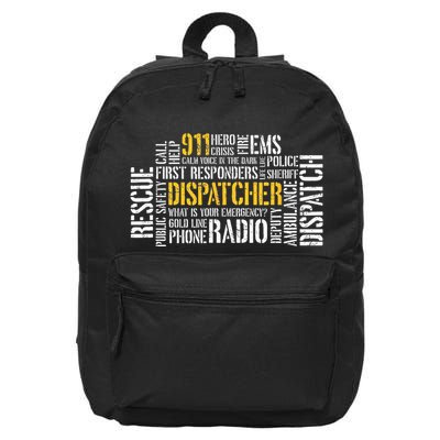 911 Dispatcher Rescue Dispatch EMS Police First Responder 16 in Basic Backpack