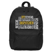 911 Dispatcher Rescue Dispatch EMS Police First Responder 16 in Basic Backpack