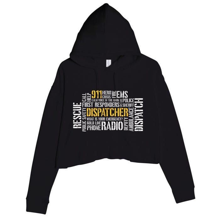 911 Dispatcher Rescue Dispatch EMS Police First Responder Crop Fleece Hoodie