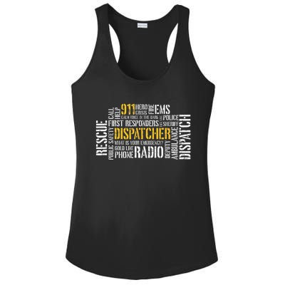 911 Dispatcher Rescue Dispatch EMS Police First Responder Ladies PosiCharge Competitor Racerback Tank