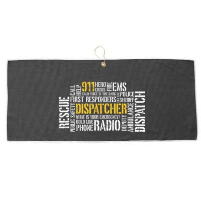 911 Dispatcher Rescue Dispatch EMS Police First Responder Large Microfiber Waffle Golf Towel