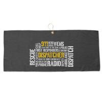 911 Dispatcher Rescue Dispatch EMS Police First Responder Large Microfiber Waffle Golf Towel