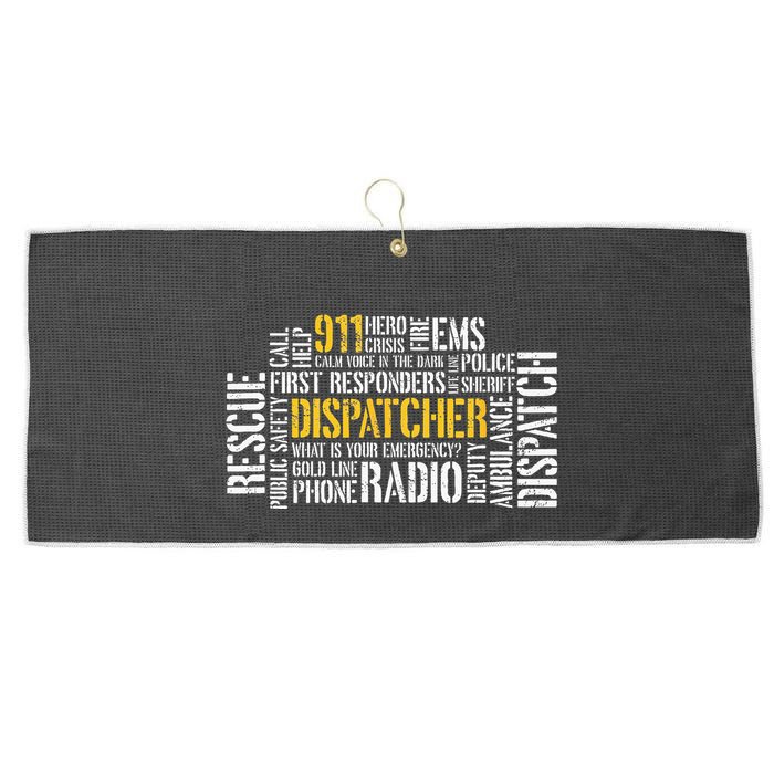 911 Dispatcher Rescue Dispatch EMS Police First Responder Large Microfiber Waffle Golf Towel