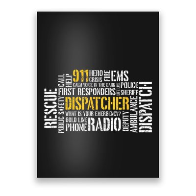 911 Dispatcher Rescue Dispatch EMS Police First Responder Poster