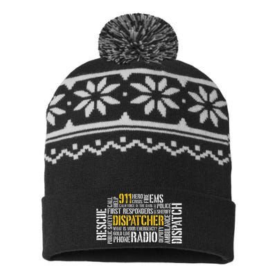 911 Dispatcher Rescue Dispatch EMS Police First Responder USA-Made Snowflake Beanie