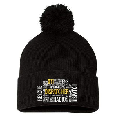 911 Dispatcher Rescue Dispatch EMS Police First Responder Pom Pom 12in Knit Beanie