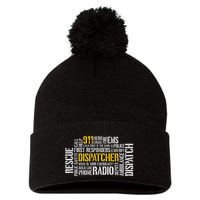 911 Dispatcher Rescue Dispatch EMS Police First Responder Pom Pom 12in Knit Beanie