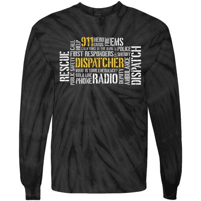 911 Dispatcher Rescue Dispatch EMS Police First Responder Tie-Dye Long Sleeve Shirt