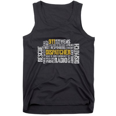 911 Dispatcher Rescue Dispatch EMS Police First Responder Tank Top