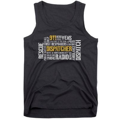 911 Dispatcher Rescue Dispatch EMS Police First Responder Tank Top