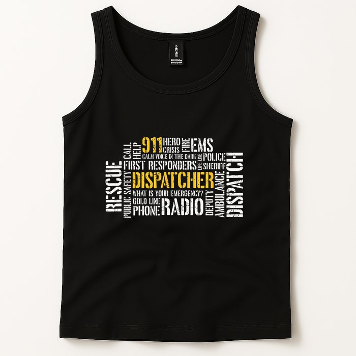 911 Dispatcher Rescue Dispatch EMS Police First Responder Tank Top
