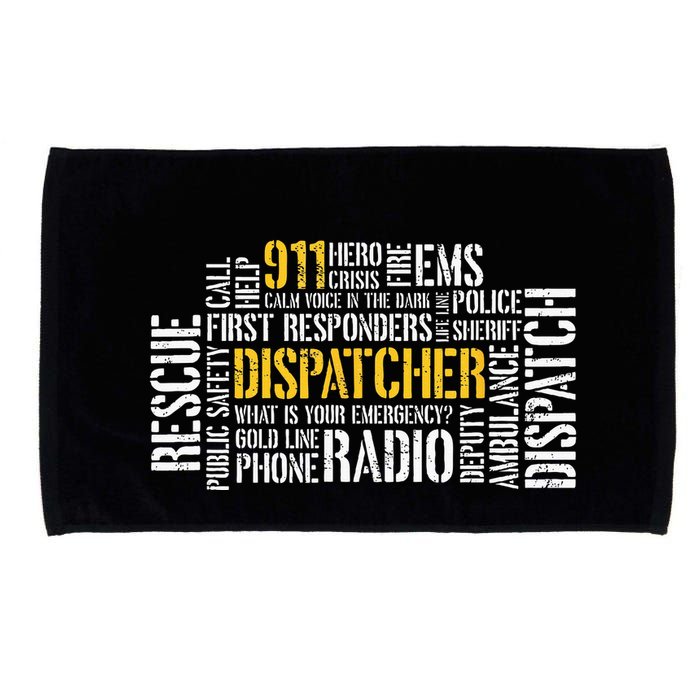 911 Dispatcher Rescue Dispatch EMS Police First Responder Microfiber Hand Towel