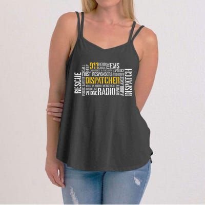 911 Dispatcher Rescue Dispatch EMS Police First Responder Women's Strappy Tank