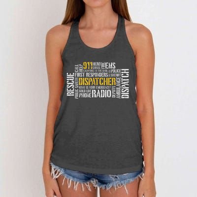 911 Dispatcher Rescue Dispatch EMS Police First Responder Women's Knotted Racerback Tank