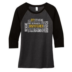 911 Dispatcher Rescue Dispatch EMS Police First Responder Women's Tri-Blend 3/4-Sleeve Raglan Shirt