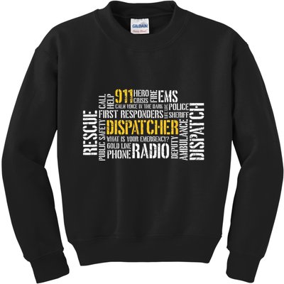 911 Dispatcher Rescue Dispatch EMS Police First Responder Kids Sweatshirt