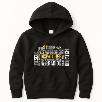 911 Dispatcher Rescue Dispatch EMS Police First Responder Kids Hoodie