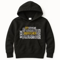 911 Dispatcher Rescue Dispatch EMS Police First Responder Kids Hoodie